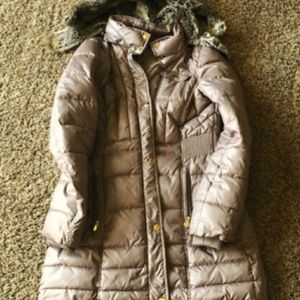 Parka winter coat.   Fur hood.